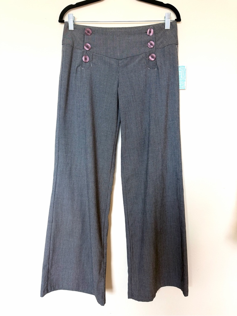 Y2K Urban Outfitters Lux Low Rise Pinstripe Sailor Wide Leg Pants NWT